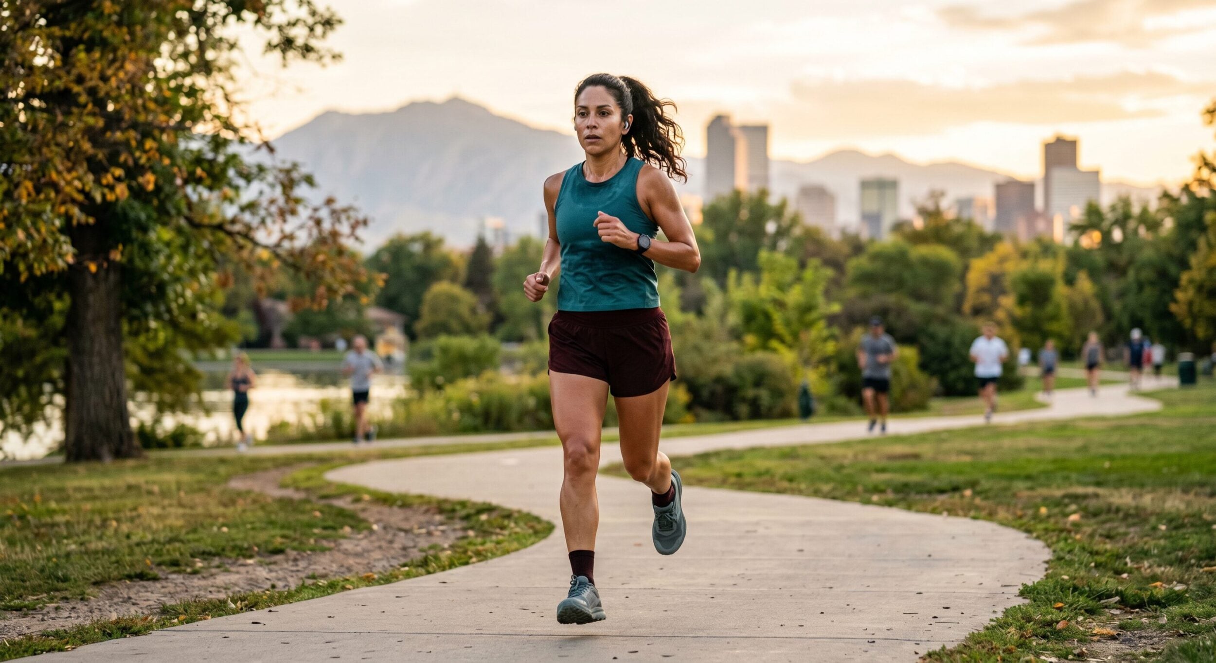 woman mid 40s running in denver