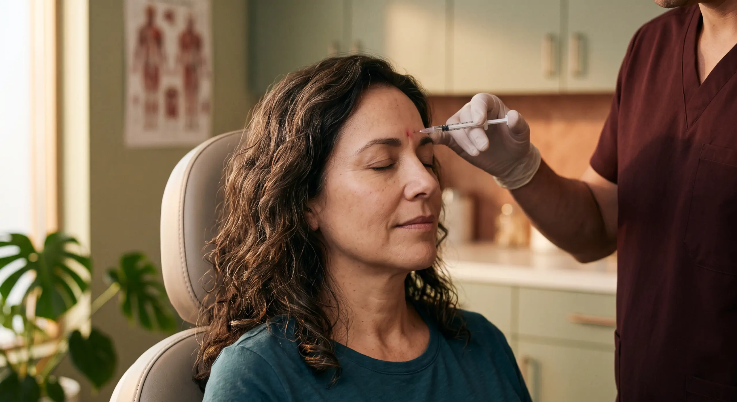woman who is getting botox at cunningham clinic in Denver